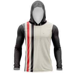 abstre all over print sublimated Full Sleeve hooded TShirt front view