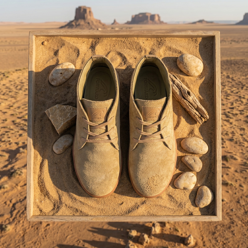 Top-down view of Dune Ankle suede boots showing interior lining